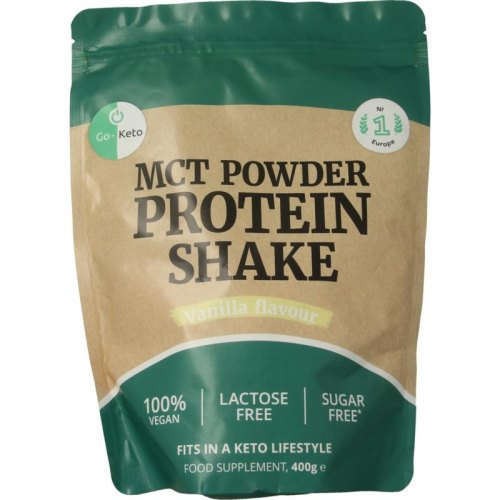 Go-Keto MCT Poeder Proteïne Keto Shake Vanille Vegan 400 Gramm