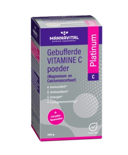 Mannavital Gebufferde Vitamine C Poeder Platinum 250 Gramm