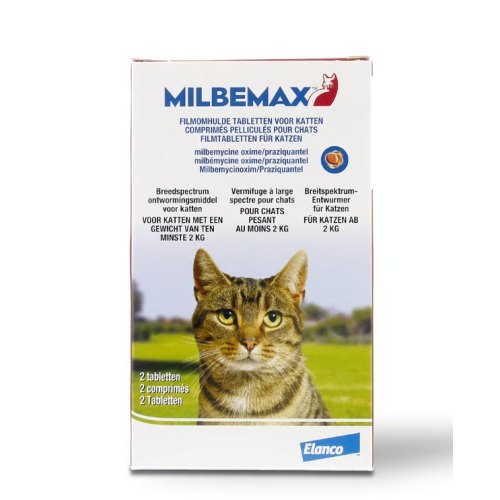 2 tabletten Milbemax Ontwormingsmiddel Kat