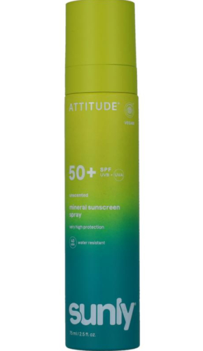 Attitude Sunly Sun Care Mineral Sunscreen Unscented SPF50 75 Ml