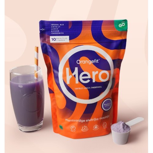 1000 Gramm Orangefit Hero Shake Blueberry Smaak