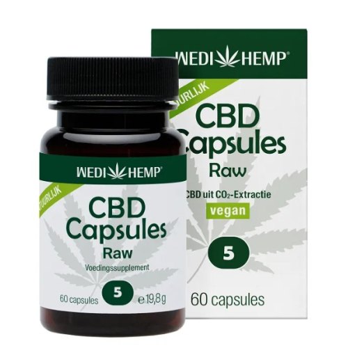 60 capsules Wedihemp CBD Capsules Raw 5% Natuurlijk