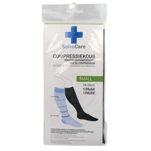 Solvacare Compressiekous Zwart S 19-23 cm 1 Paar
