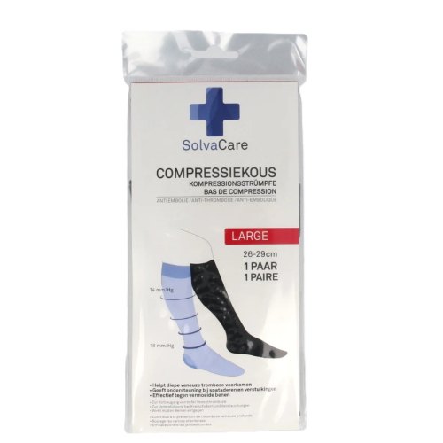 Solvacare Compressiekous Zwart L 26-29 cm 1 Paar