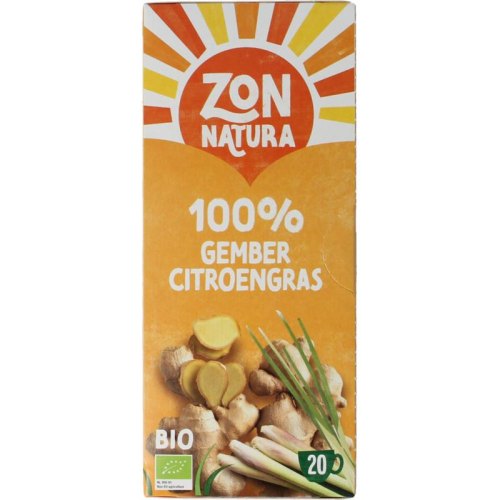 Zonnatura 100% Gember Citroengras Thee Biologisch 20 Tüte