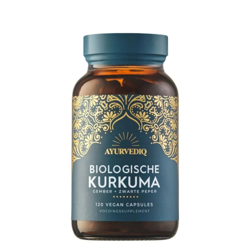 Ayurvediq Organic Turmeric, Ginger & Black Pepper Extract 120 vegacaps
