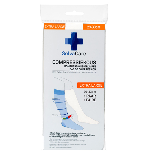 1 paar Solvacare Compressiekous Wit XL 29-33 cm