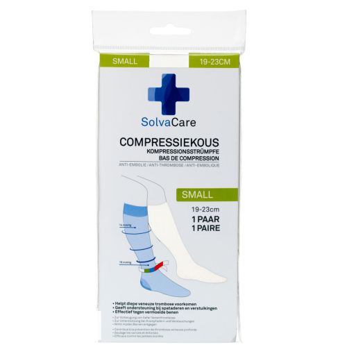 1 paar Solvacare Compressiekous Wit S 19-23 cm