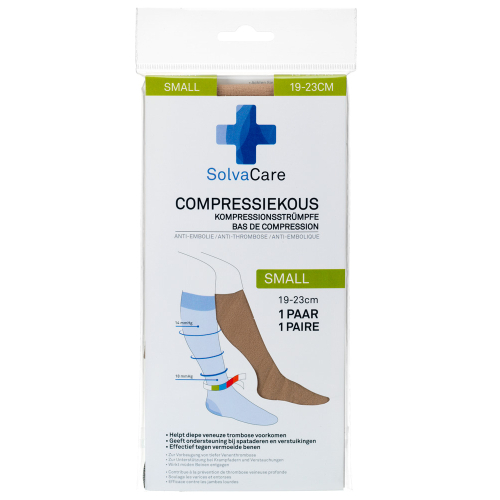 1 paar Solvacare Compressiekous Beige S 19-23 cm