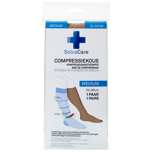 1 paar Solvacare Compressiekous Beige M 23-26 cm