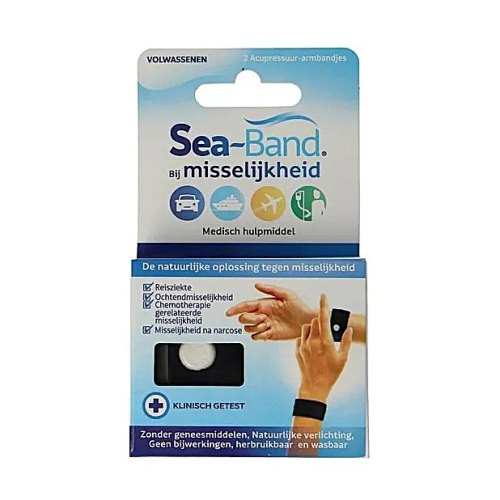 Sea-Band Polsband bij Misselijkheid Volwassenen Zwart 1 couple
