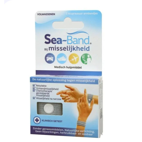 1 paar Sea-Band Polsband bij Misselijkheid Volwassenen Grijs