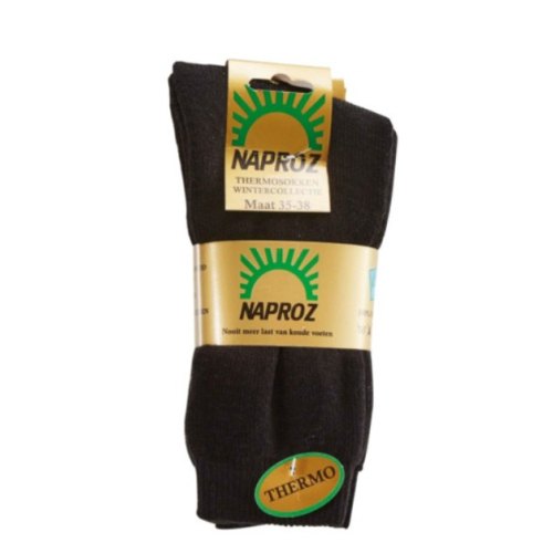 3 couple Naproz Thermosokken Zwart 39-42