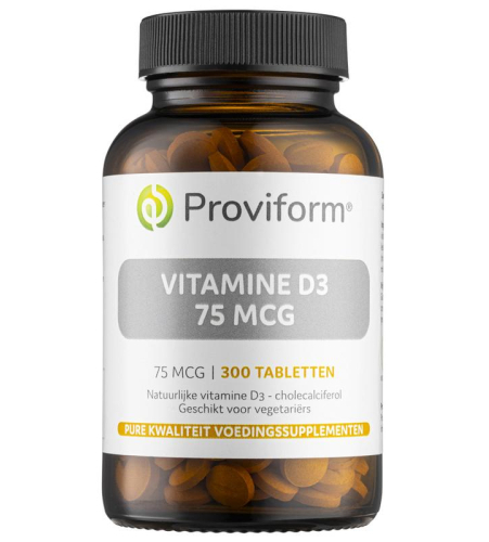 300 tabletten Proviform Vitamine D3 75 mcg 