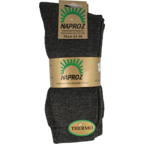3 couple Naproz Thermosokken Grijs 43-46