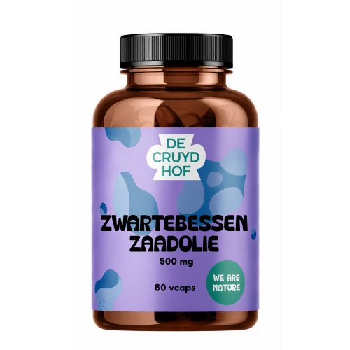 60 Vcaps De Cruydhof Zwartebessenzaadolie 500 mg
