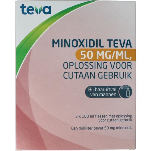 3 x 100 ml Teva Minoxidil 50mg/ml Oplossing