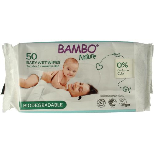 50 stuks Bambo Nature Nature Wet Wipes