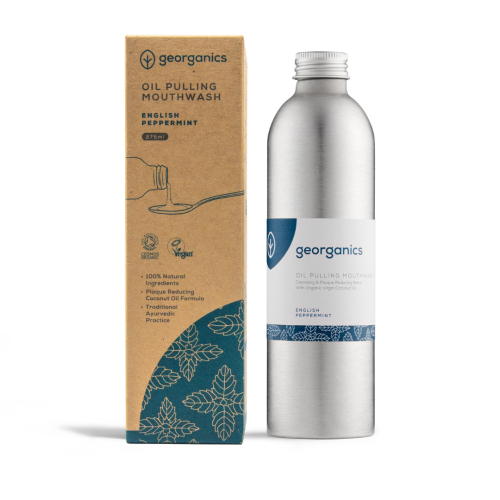 275 ml Georganics Oilpulling Mouthwash English Peppermint