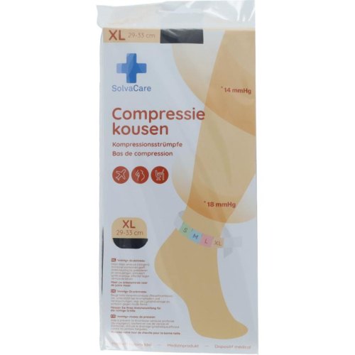 1 paar Solvacare Compressiekous Zwart XL 29-33 cm