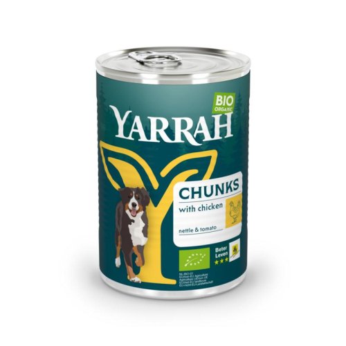 Yarrah Hondenvoer Chunks met Kip Biologisch 405 Gramm