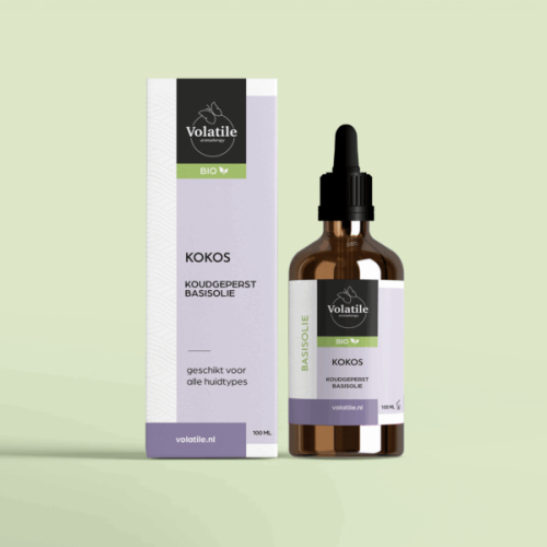 100 ml Volatile Basisolie Kokos Koudgeperst Biologisch Glazen Fles