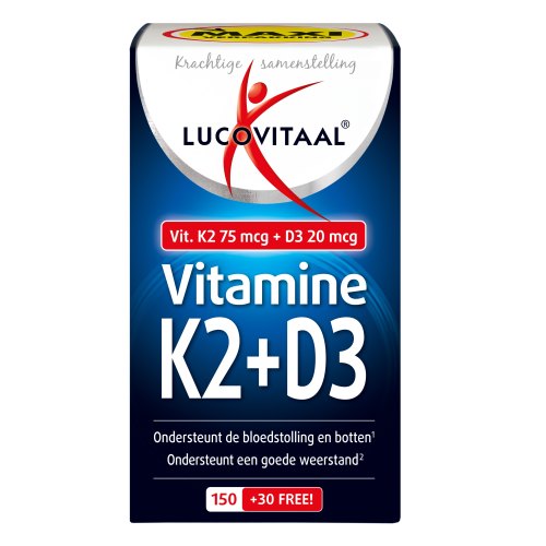 180 Softgels Lucovitaal Vitamine K2 + D3 7520 mcg