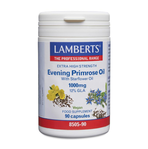 90 capsules Lamberts Evening Primrose Oil with Starflower Oil (Teunisbloemolie + Borageolie) 1000 mg