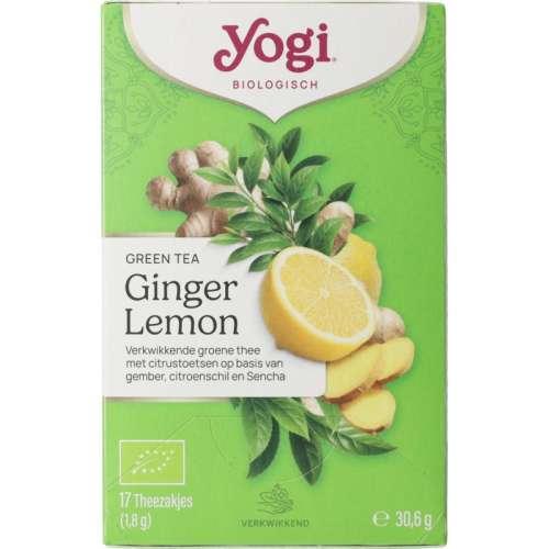 17 zakjes Yogi Tea Green Tea Ginger Lemon Biologisch
