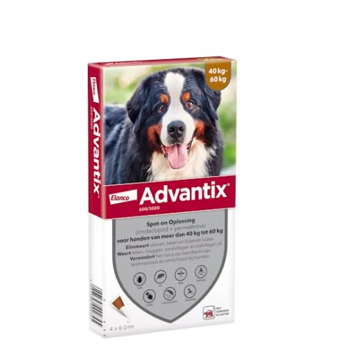 4 pieces Advantix Hond 600/3000 Spot-on Solution