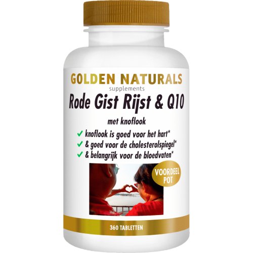 Golden Naturals Rode Gist Rijst & Q10 Voordeelpot 360 tabletten