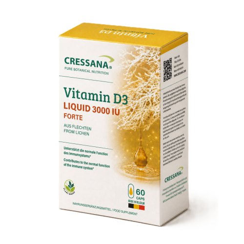 60 capsules Cressana Vitamine D3 Liquid 3000 IU Forte