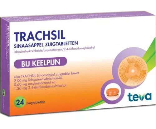 24 zuigtabletten Teva Trachsil Sinaasappel 
