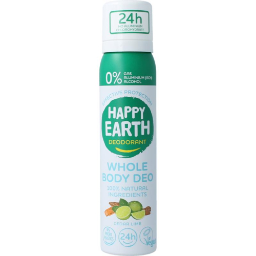 100 ml Happy Earth Deodorant Bodyspray Cedar Lime