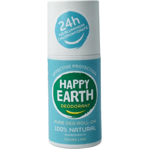 75 ml Happy Earth Pure Deo Roll-On Cedar Lime 