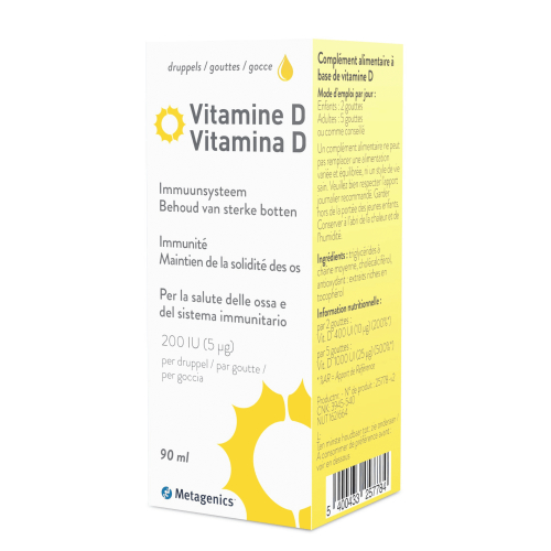 90 ml Metagenics Vitamine D Druppels 200 IU / 5 mcg