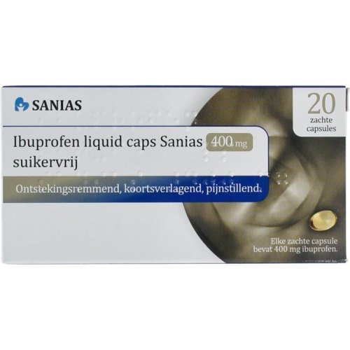 20 capsules Sanias Ibuprofen 400 mg Liquid Caps