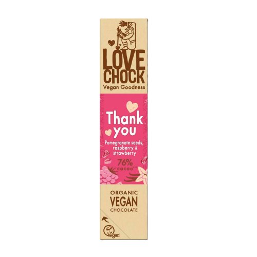40gr Lovechock Thank You 76% Cacao Biologisch