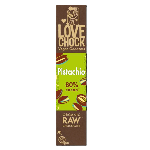 40gr Lovechock Pistachio 80% Cacao Biologisch