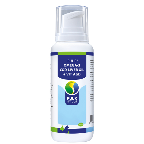 190 ml Puur Natuur PUUR Omega-3 Cod Liver Oil + Vit A&D