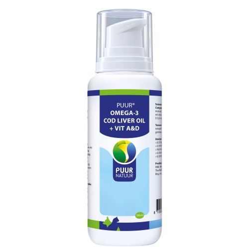 Puur Natuur Puur Omega-3 Cod Liver Oil + Vit A&D 190 Ml
