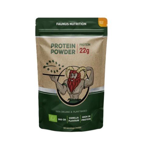 900 gram Faunus Nutrition Protein Powder Vanilla Flavour Biologisch