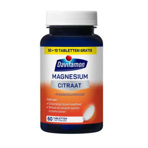 60 tabletten Davitamon Magnesium Citraat + Magnesiumoxide