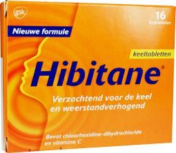 GlaxoSmithKline Hibitane Keeltabletten 16 lozenges