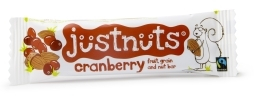 Justnuts Cranberry Fruit Granen en Noten Reep 35 gram