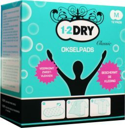 1-2 Dry Okselpads Medium Wit 12 pieces