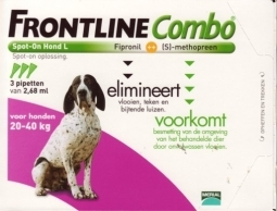 3 Stücke Frontline Combo Spot-On Hond L 20-40 kg (vlooien, teken & luizen)