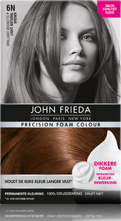 John Frieda Precision Foam Colour 6N Light Natural Brown 1 stuk