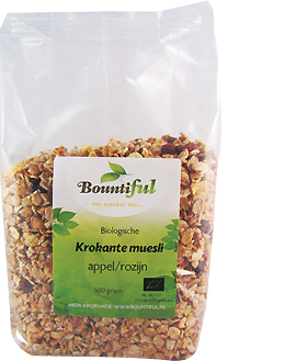 Bountiful Muesli Krokant  Appel-Rozijn Biologisch 500 Gramm