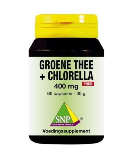 SNP Groene Thee + Chlorella 400 mg PUUR